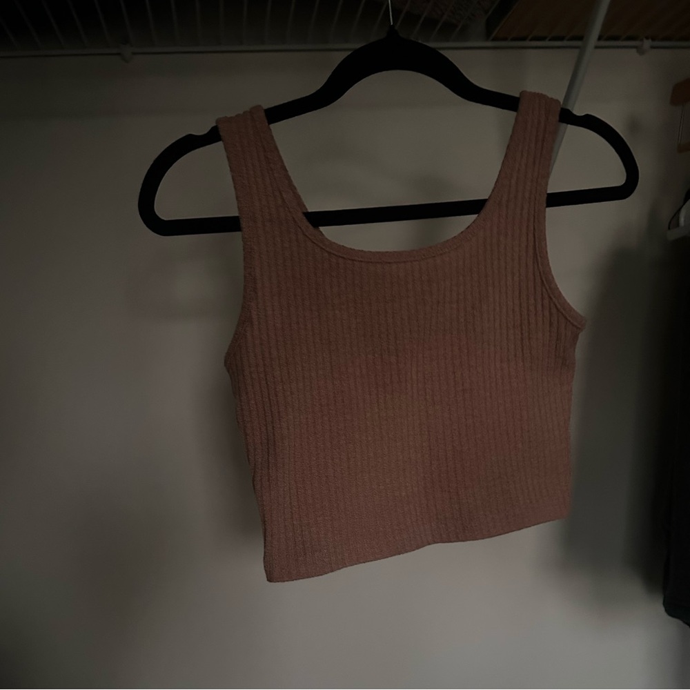 Women's Tan Ribbed Tank Top